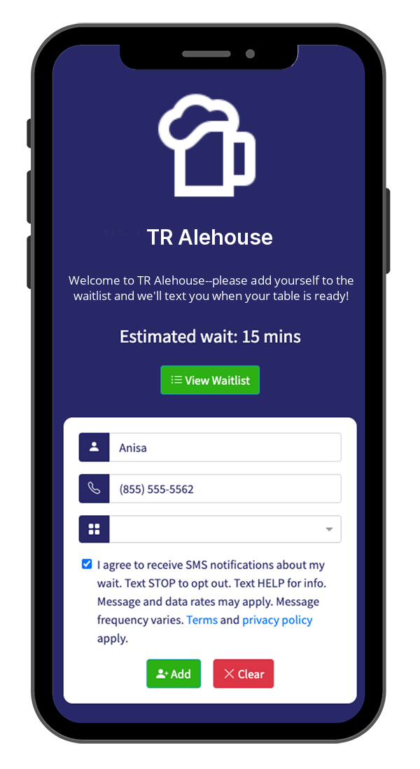 Efficient Waitlist Management for Breweries