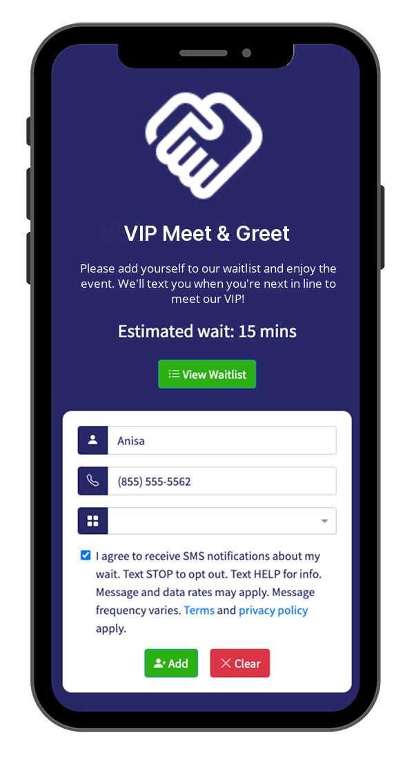 Professional Queue Management for VIP Meet and Greets