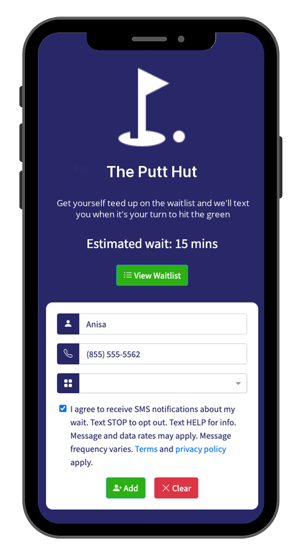 Fun-Filled Queue Management for Mini Golf