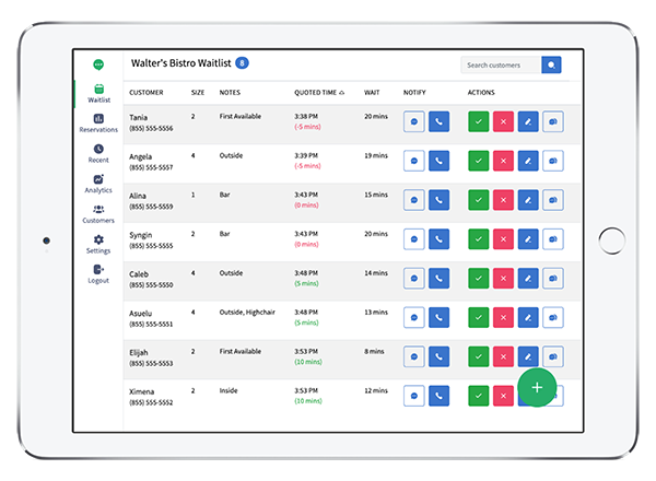 Manage retail curbside pickup and in-store customer waitlists or shopping appointments