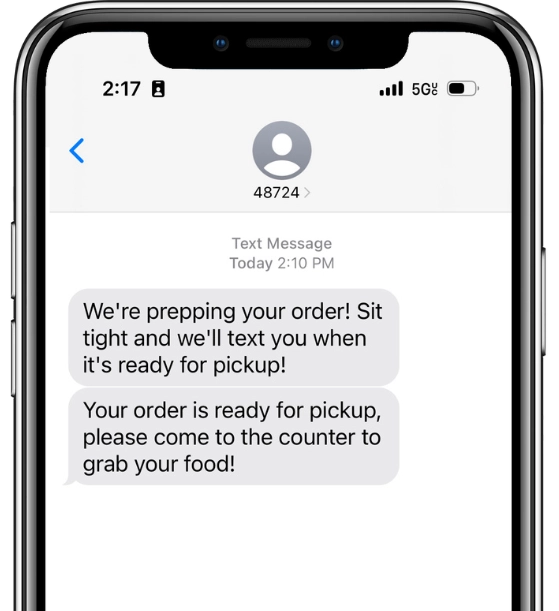 Square order notifications on a mobile phone