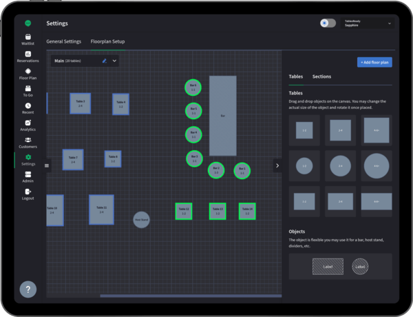 table management easy floor plan builder
